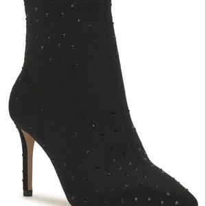 Jessica Simpson Semaja2 Womens Pointed Ankle Boot Black Rhinestone Size 11 $129